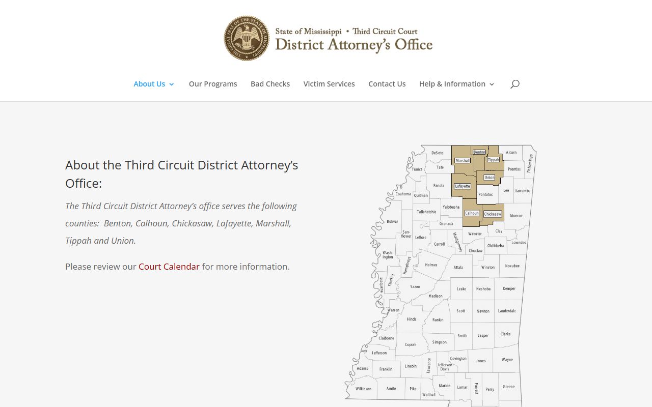 Third Circuit District Attorney office serving Marshall County court records