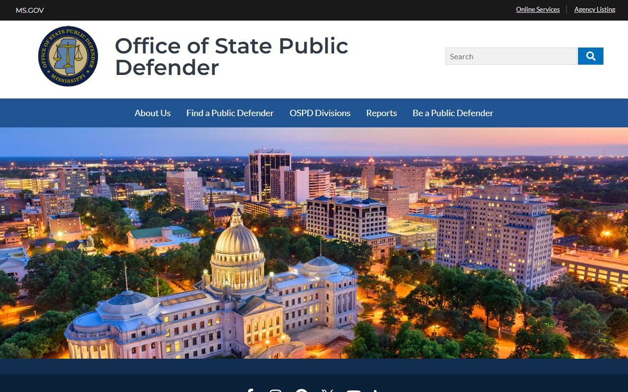 Marshall County charge records, Mississippi Office of State Public Defender homepage