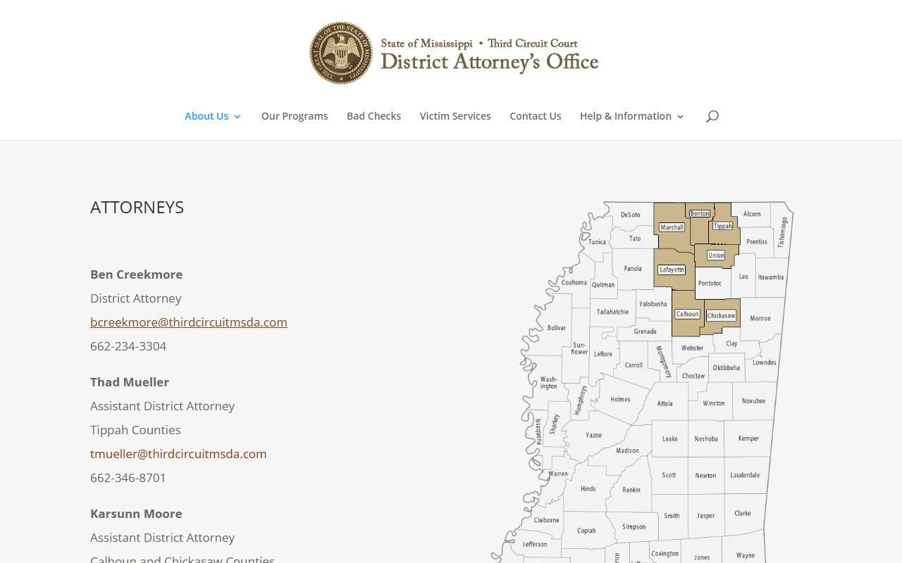 Marshall County arrest and charge records, Third Circuit District Attorney attorney profiles